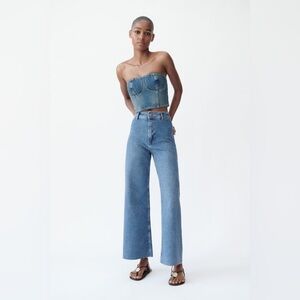 Zara High-Waisted Marine Straight Jean Size 4